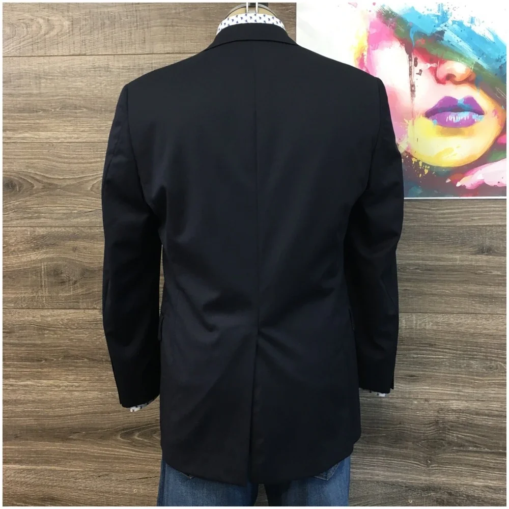 HART SCHAFFNER Mens Navy Blazer Sport Coat Casual Jacket‎ Size 38R Classic Suit